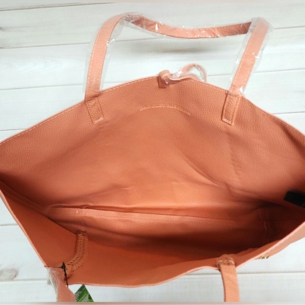 Badgley Mischka Orange Tote Bag with Floral Scarf - Picture 14 of 16